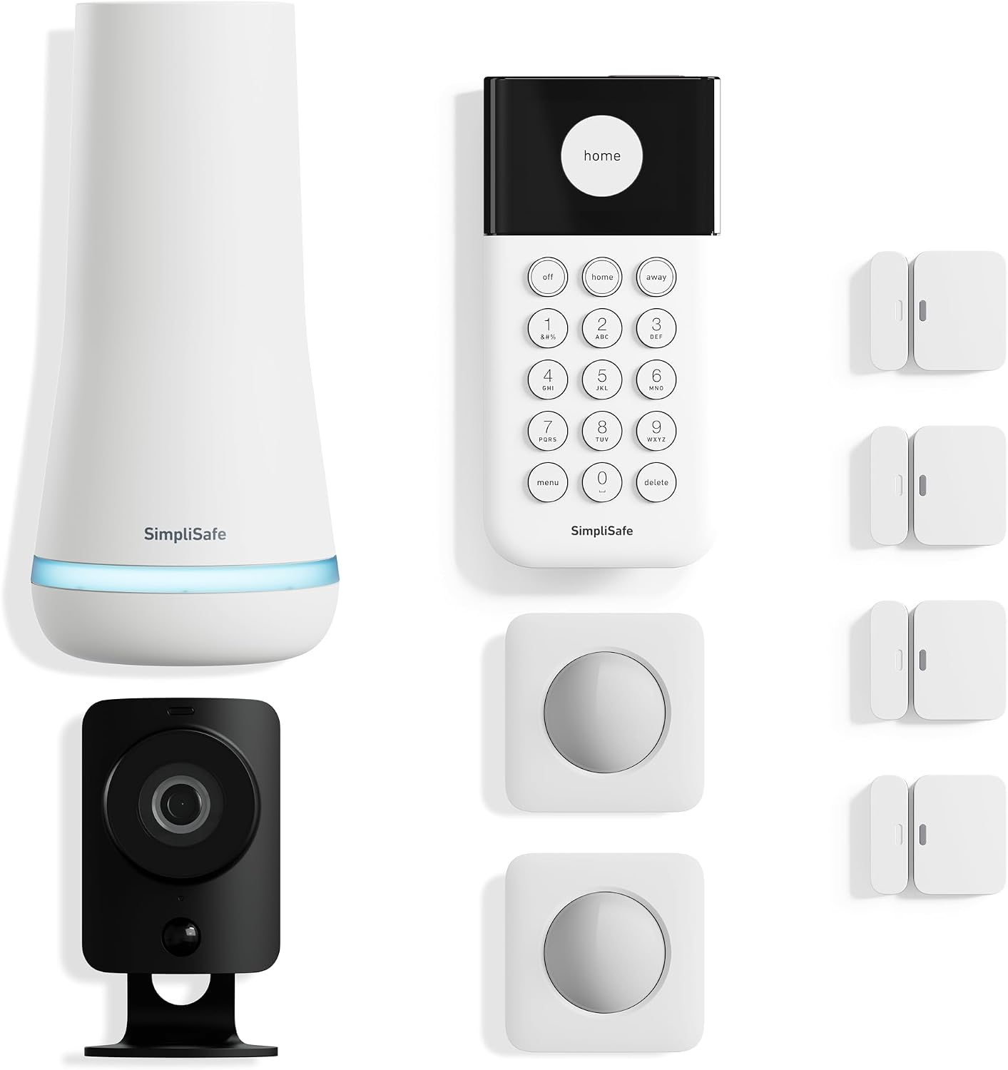 Smart home sensor kit on a wood surface